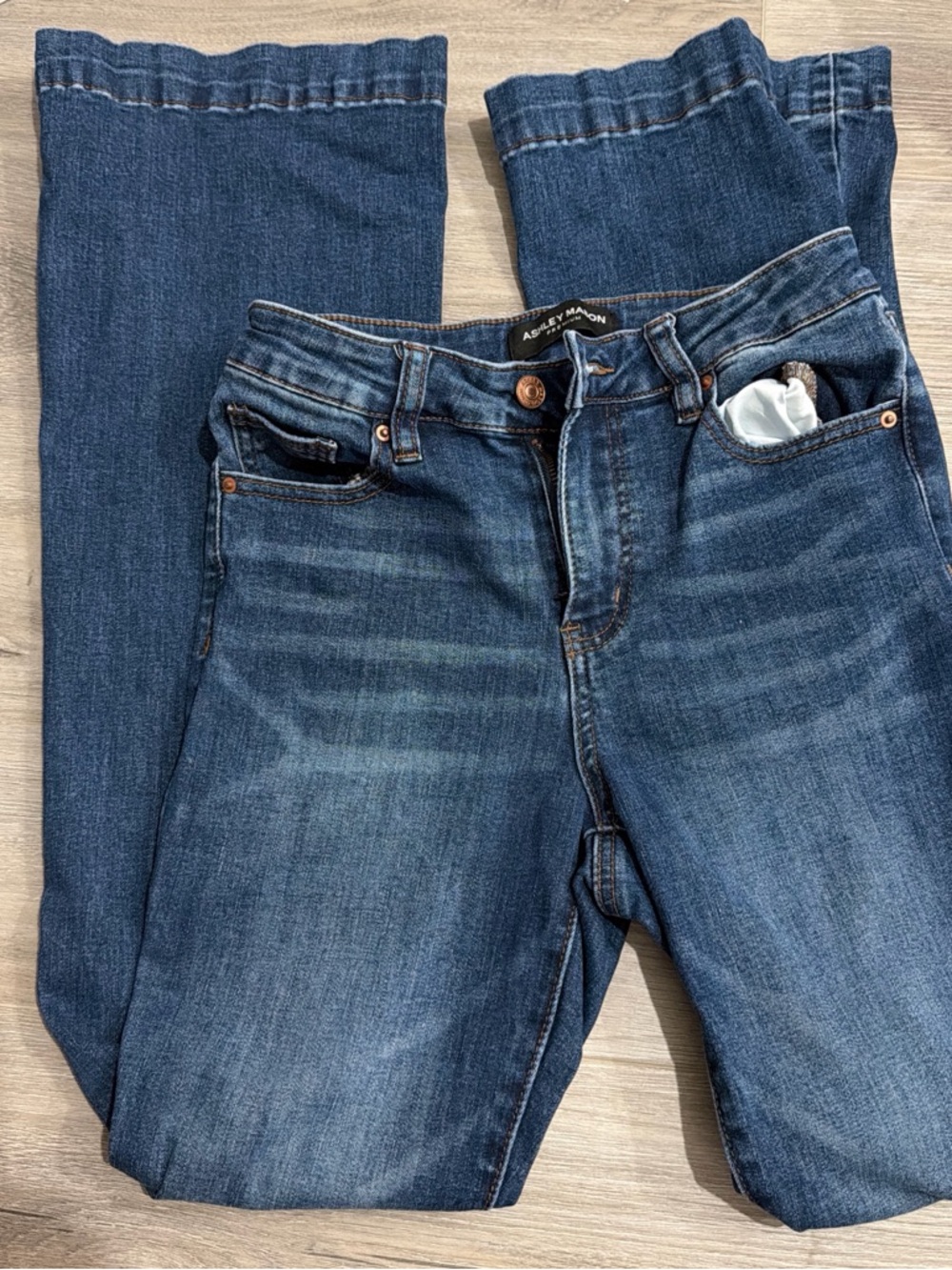 Ashley Mason Dark Blue Straight Leg Jeans